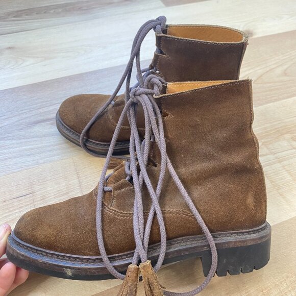 Vintage POLO Country Ralph Lauren Women's Suede Lace Up Prairie Boots Size 6B - Picture 4 of 14